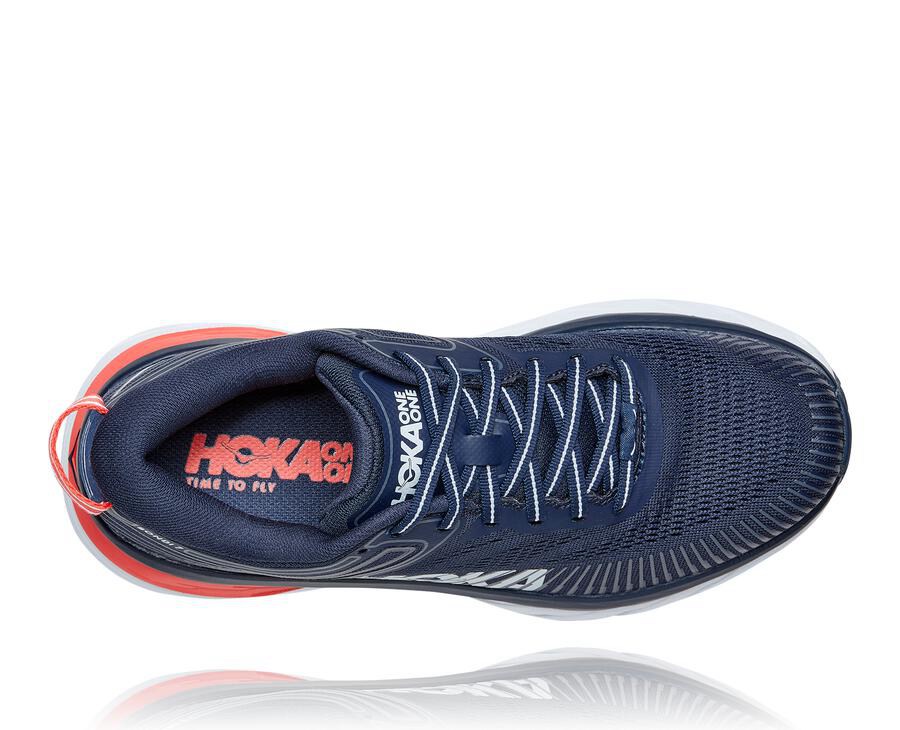 Tenis Hoka One One Feminino Azul Marinho/Branco - Bondi 7 - 245-TBMAYC